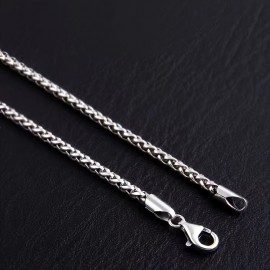 1pc S925 Sterling Silver Necklace, Twist Chain Fashion Silver Jewelry For Men