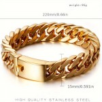 1pc Adjustable Titanium Steel Strap Bracelet, Rhinestone Golden Stainless Steel Jewelry, Stylish And Domineering Men Jewelry