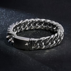 1pc Adjustable Titanium Steel Strap Bracelet, Rhinestone Golden Stainless Steel Jewelry, Stylish And Domineering Men Jewelry