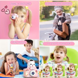 Purple Cat Mini Camera Kids Camera Toys For 3 4 5 6 7 8 9 10 Year Old Boys/Girls, Digital Camera Toys, Christmas Birthday Gifts, Selfie Camera For Kids, 32GB SD Card, Outdoor Photography Toys