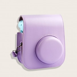 Instant Camera Case Compatible With Instax Mini 11, PU Leather Bag With Pocket And Adjustable Shoulder Strap Blue