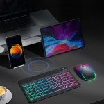 Ultra Thin And Lightweight Wireless Keyboard, Bluetooth Keyboard, RGB LED Light, Seven Color Gradient Keyboard, Backlight Keyboard, Suitable For Computers, IPad Tablets, Very Suitable For Travel And Business Trips