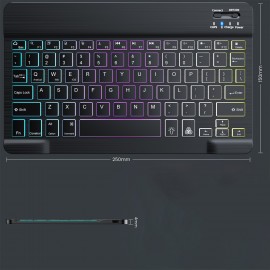 Ultra Thin And Lightweight Wireless Keyboard, Bluetooth Keyboard, RGB LED Light, Seven Color Gradient Keyboard, Backlight Keyboard, Suitable For Computers, IPad Tablets, Very Suitable For Travel And Business Trips