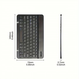 Portable Mini Wireless 10 Inch Keyboard Suitable For IPad, IPad Pro, IPad Mini, IPad Air, Rechargeable Ultra-thin Wireless Keyboard Suitable For Apple IPhone Samsung Tablet Smartphone IOS Android Windows.