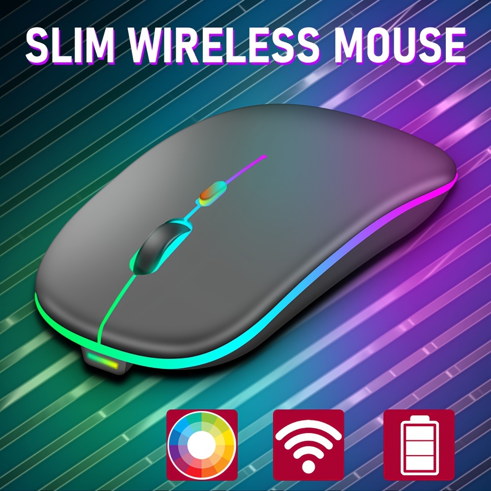 Rechargeable Wireless Mouse Computer Mouse Ergonomic Usb Mouse Silent Mouse With Backlight RGB Mice For Laptop PC.