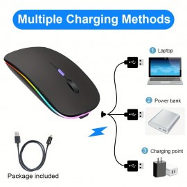 Rechargeable Wireless Mouse Computer Mouse Ergonomic Usb Mouse Silent Mouse With Backlight RGB Mice For Laptop PC.