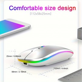 Rechargeable Wireless Mouse Computer Mouse Ergonomic Usb Mouse Silent Mouse With Backlight RGB Mice For Laptop PC.