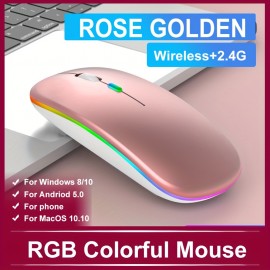 Rechargeable Wireless Mouse Computer Mouse Ergonomic Usb Mouse Silent Mouse With Backlight RGB Mice For Laptop PC.