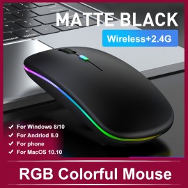 Rechargeable Wireless Mouse Computer Mouse Ergonomic Usb Mouse Silent Mouse With Backlight RGB Mice For Laptop PC.