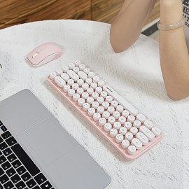 Keyboard And Mouse Sets With Excellent Color Matching Wireless Keyboard And Mouse Sets, Reliable 2.4 GHz Connectivity For PC, Laptop, Smart TV And More (Milk Tea Color) Gift For Birthday/Valentines/Halloween/Easter/Boy/Girlfriends