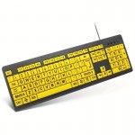 Large Print Computer Keyboard: Wired USB High Contrast Keyboard with Oversized Big Letters for Visually Impaired, Seniors, Students & Computer Beginners