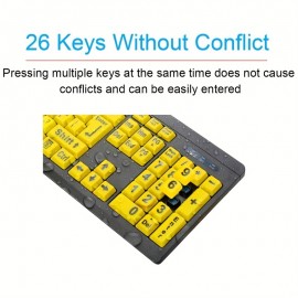 Large Print Computer Keyboard: Wired USB High Contrast Keyboard with Oversized Big Letters for Visually Impaired, Seniors, Students & Computer Beginners