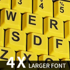 Large Print Computer Keyboard: Wired USB High Contrast Keyboard with Oversized Big Letters for Visually Impaired, Seniors, Students & Computer Beginners