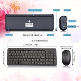 2.4G Wireless Keyboard And Mouse Combo Full Size Slim Keyboard And Mouse Set