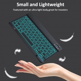 Mini Wireless Keyboard and Mouse Combo with 7 Colors Backlit Rechargeable Wireless Keyboard Set For ipad Phone Tablet Laptop