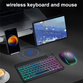 Ultra-Slim Backlit Backlight Wireless Keyboard And Mouse For IOS Android Windows Phone/Tablet IPad English Keyboard And Mouse.