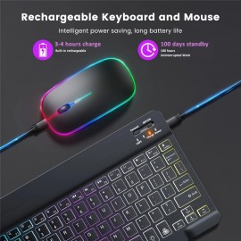 Ultra-Slim Backlit Backlight Wireless Keyboard And Mouse For IOS Android Windows Phone/Tablet IPad English Keyboard And Mouse.