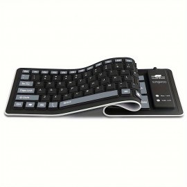 103 Keys Portable Mute Foldable Silicone Keyboard USB Wired Flexible Soft Waterproof Roll Silicone Keyboard For PC Laptop