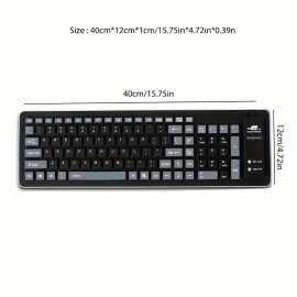 103 Keys Portable Mute Foldable Silicone Keyboard USB Wired Flexible Soft Waterproof Roll Silicone Keyboard For PC Laptop