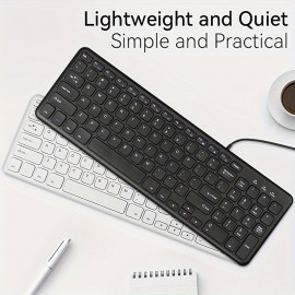 BOW Chocolate Keyboard Wired Desktop Computer Notebook USB External Home Office Typing Wired Keyboard Mouse