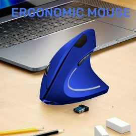 Ergonomic Mouse, Optical Vertical Mouse Rechargeable USB Mouse 2.4GHz Wireless Mouse With 6 Buttons, 3 Adjustable 1200/1600/2400 DPI For Laptop, Desktop Computer