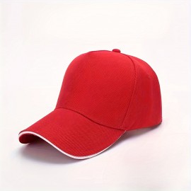 Baseball Cap For Men, Trendy Brand For Autumn And Winter, Solid Color Sunshade Hat For Women, Versatile Sun Hat