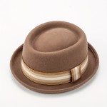 1pc 100% Wool Mens Dress Hat With Brim Classic Felt Fedora Vintage Hat, Ideal choice for Gifts