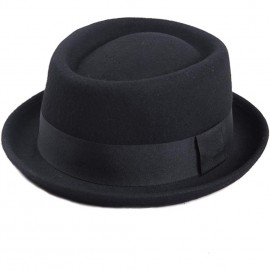 Pork Pie Hat 100% Wool Felt Men's Porkpie Breaking Bad Hats Flat Top Mens Fedora, Ideal choice for Gifts