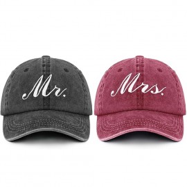 2pcs Sunshade Mr And Mrs Embroidered Couple Hats Matching Sets Adjustable Baseball Cap For Men And Women