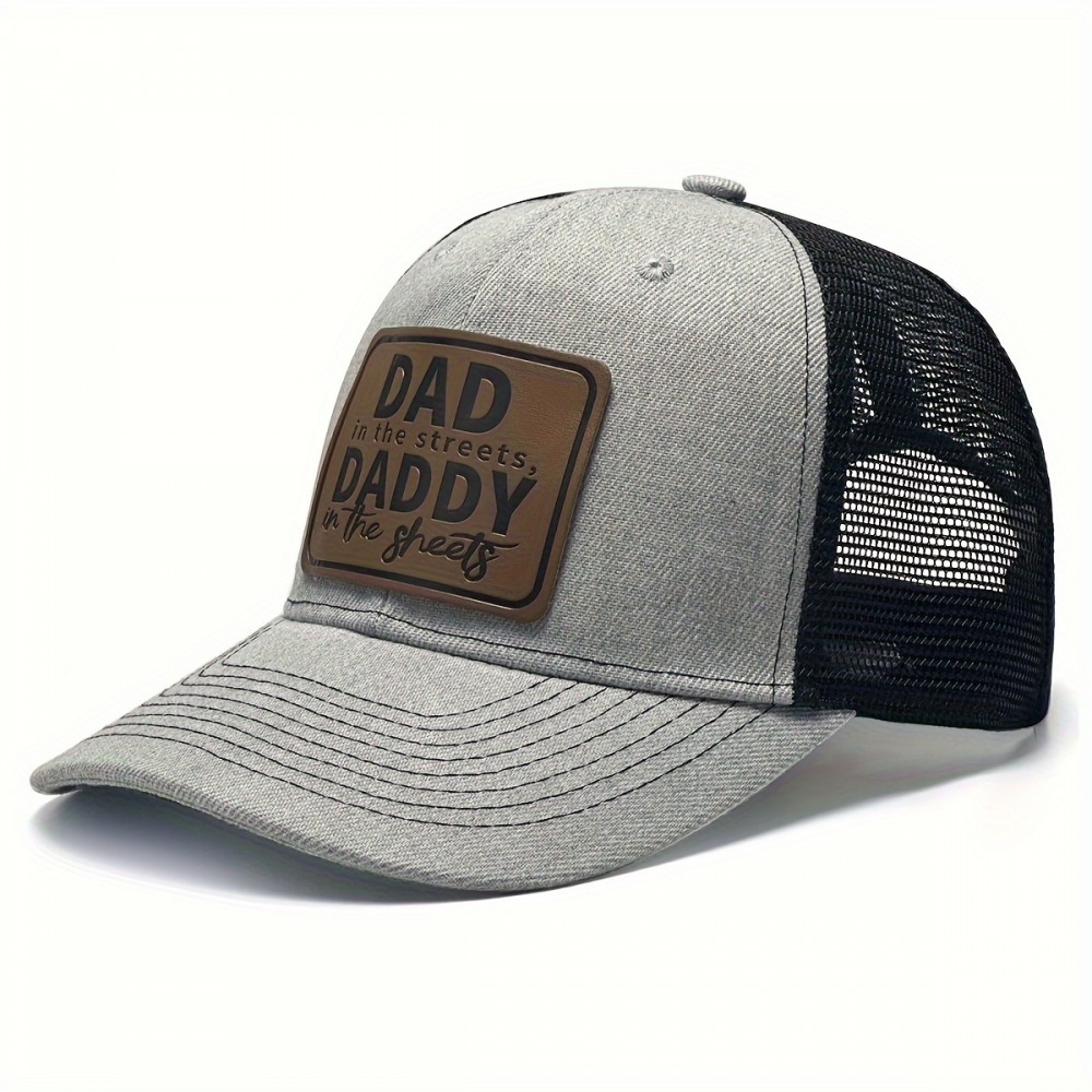 1pc Fashionable Outdoor Fishing Hat Printed With The Letters DAD DADDY Pattern, Suitable For Father's Day Gifts And Casual Wear