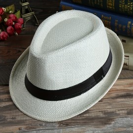 Summer Hat Men Straw Woven Sunshade Breathable Hat Sunscreen Sun Hat Jazz Hat Men's Hat Casual Hat Cool Hat, Ideal Choice For Gifts