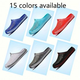 Women's Hollow Out Clogs, Casual Solid Color Round Toe Slip-on Platform Shoes, Summer Lightweight & Breathable Outdoor Shoes