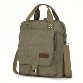 1pc Men's Wear-resistant Dirty-resistant Retro Canvas Bag, Practical Fabric Waterproof Thick And Stylish Bag