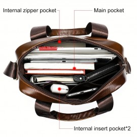 Men's Genuine Leather Shoulder Bags Crossbody Bags For Men Business Handbags For 13.3in Laptop