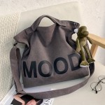 Casual Letter Shoulder Bags, Solid Color Canvas Handbag, Fashion Large Capacity Crossbody Bag Tote