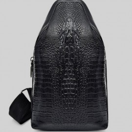 European And American Fashion Crocodile Pattern Waist Bag, Multifunctional Men's Shoulder Bag Trendy Bag