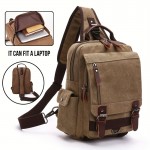 2pcs/set Men's Fashion Canvas Bag, Outdoor Travel Large Capacity Sling Bag, And Card Holder Set