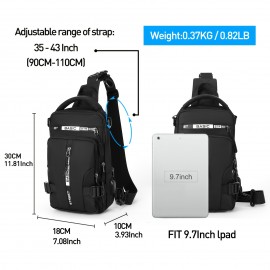 Anti Theft Sling Crossbody Backpack Shoulder Bag For Men, Lightweight One Strap Motorcycle Backpack Sling Bag Backpack For Hiking Walking Biking Travel Cycling