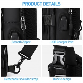 Anti Theft Sling Crossbody Backpack Shoulder Bag For Men, Lightweight One Strap Motorcycle Backpack Sling Bag Backpack For Hiking Walking Biking Travel Cycling