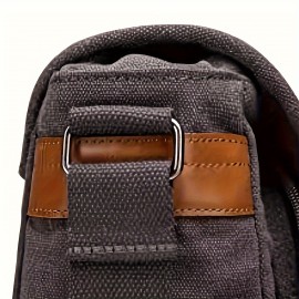 Men's Messenger Bag 17in Waterproof Vintage Canvas Large Capacity Crossbody Shoulder Bag Briefcase Laptop Bag