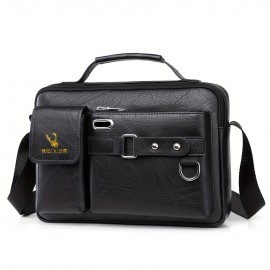 1pc Men's PU Leather Shoulder Bag, Crossbody Official Shoulder Bag