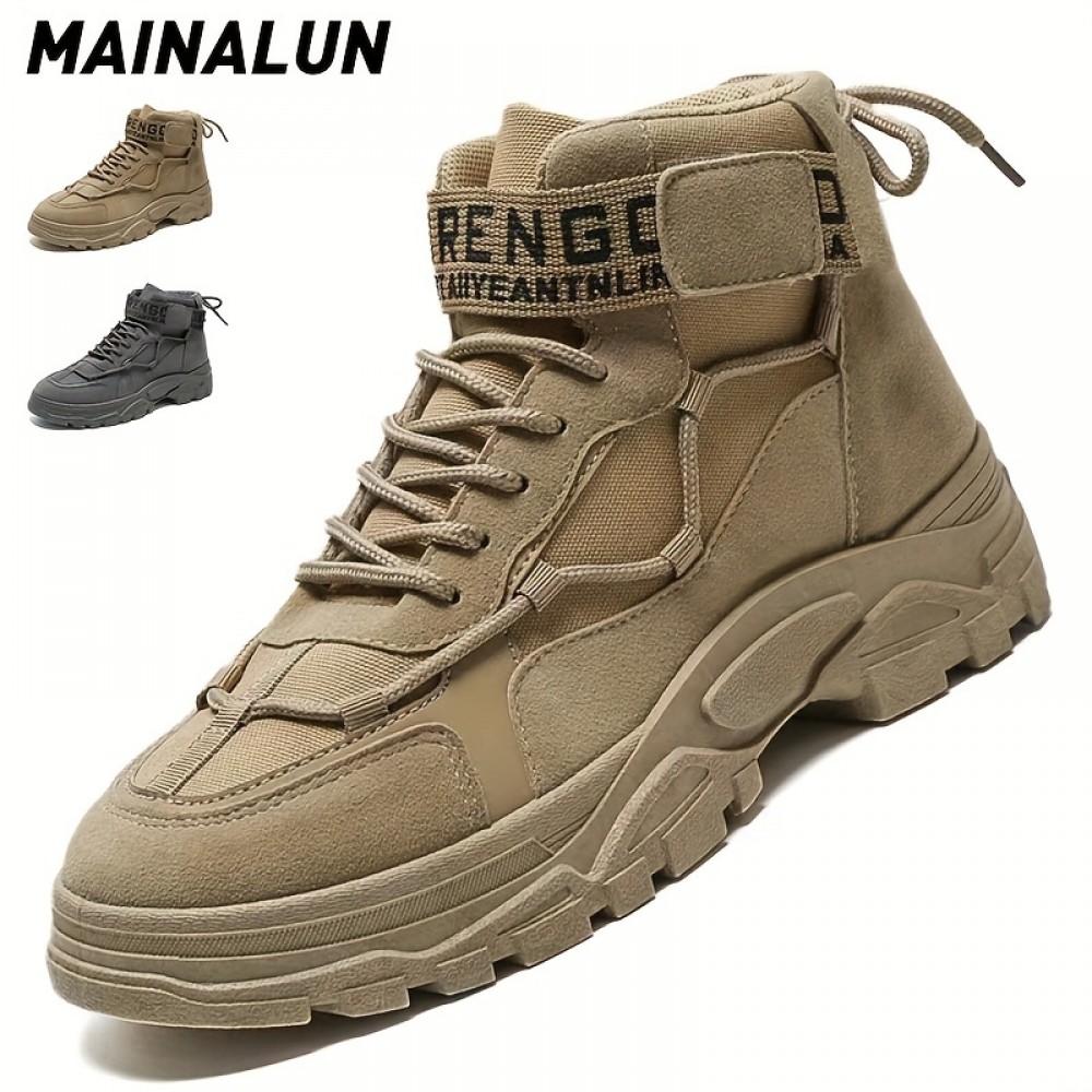 Men's Fashionable Ankle Top Sneakers, Wear-resistant Non-Slip Outdoor Shoes For Hiking Trekking