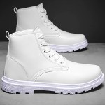 Men's Ankle Boots Preppy Style Service Boots Lace-up Boots, Casual Walking Shoes