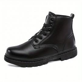 Men's Ankle Boots Preppy Style Service Boots Lace-up Boots, Casual Walking Shoes