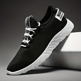 Men's Knitted Breathable Lightweight Comfy Casual Shoes For Traveling Jogging, Spring And Summer