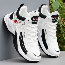 Men's Trendy High Top Sneakers, Comfy Non Slip Lace Up Durable Shoes For Men's Outdoor Activities