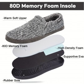 Mens Slippers Men's Memory Foam Slippers Knit Comfy Warm House Shoes For Indoor Walking