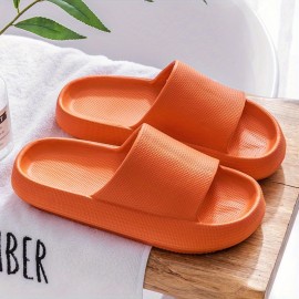 Men's Solid Slides, Casual Lightweight Non Slip Slippers, Open Toe Shoes For Indoor Outdoor Beach Shower, Spring And Summer