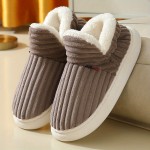 Men's Fashion House Slippers, Lightweight Breathable Soft Warm Comfortable Slip On Shoes With Fuzzy Lining, Autumn And Winter