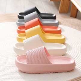 Men's Cloud Slides, Casual Non Slip Slippers, Open Toe Shoes For Indoor Outdoor Beach Shower